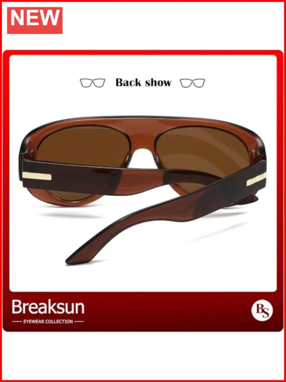 Retro Oversized Aviator Sunglasses Women Men 70s Thick Frame Shield